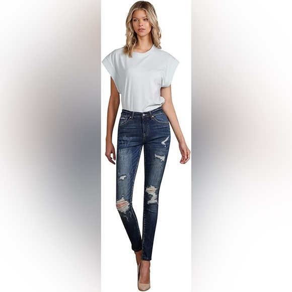 Insane Gene Medium Wash Distressed Skinny Jeans - Picture 1 of 10